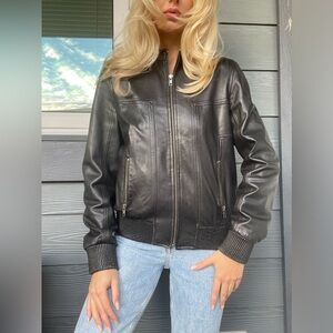 Danier leather bomber jacket small